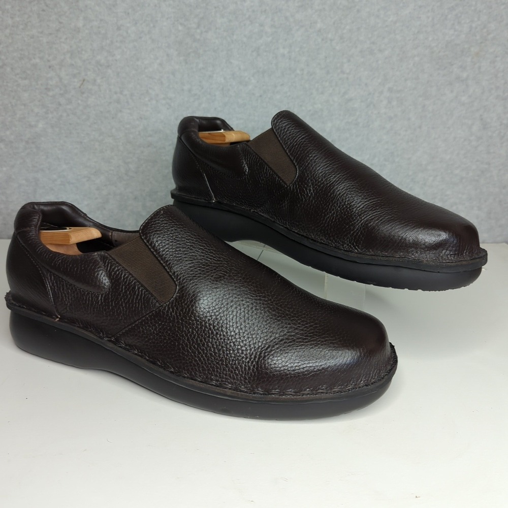 Propet Mens M4077 Brown Leather Slip On Loafers Shoes Wide Width 15 XX(5E)